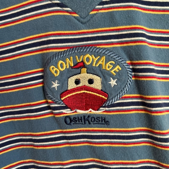 Vintage OshKosh B'gosh Nautical Bon Voyage Striped Romper 18M - Picture 3 of 5